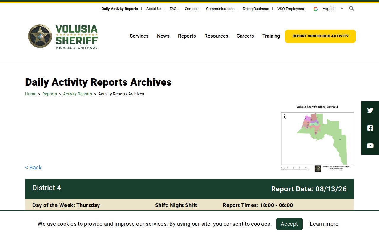 Volusia County District 4 Deltona arrest activity report archive